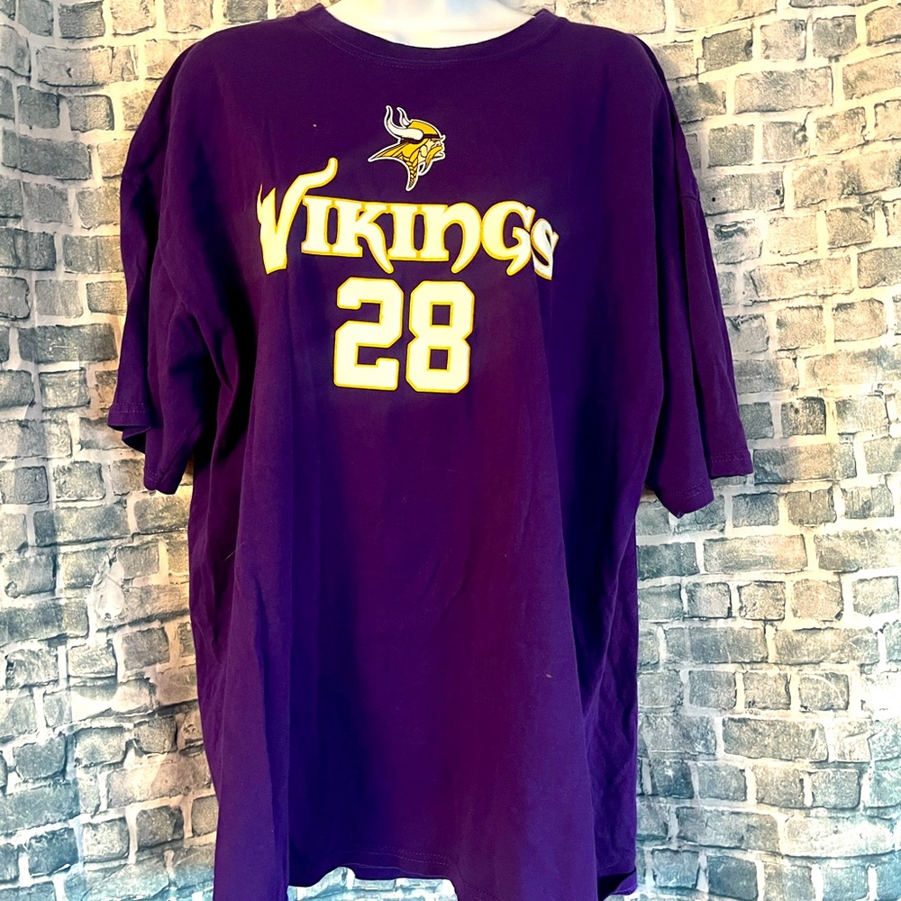 Minnesota Vikings Shirt Mens Extra Large Purple Adrian Peterson 28 NFL Football